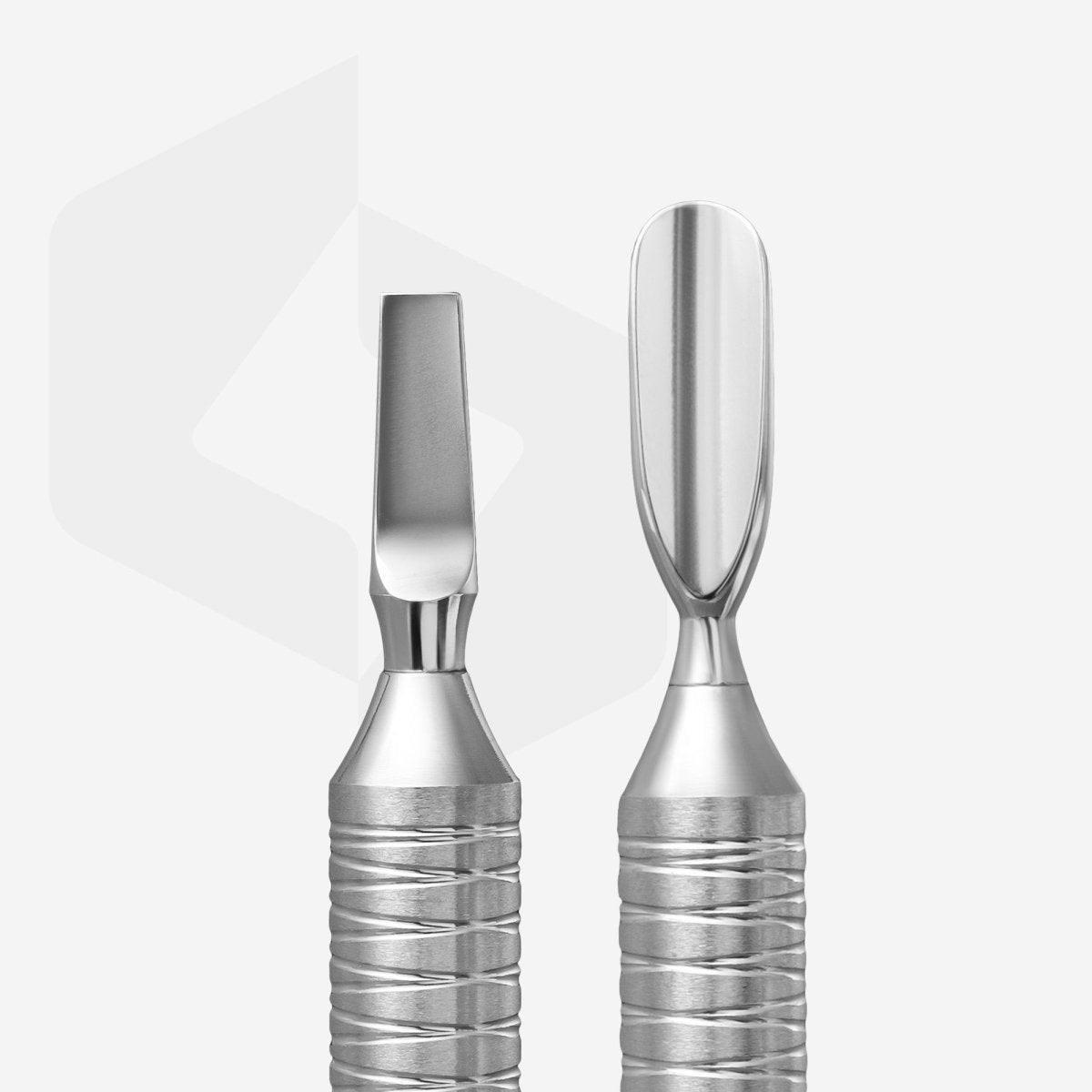 Hollow manicure pusher EXPERT 100 TYPE 5 (rounded pusher + straight blade) - www.texasnailstore.com