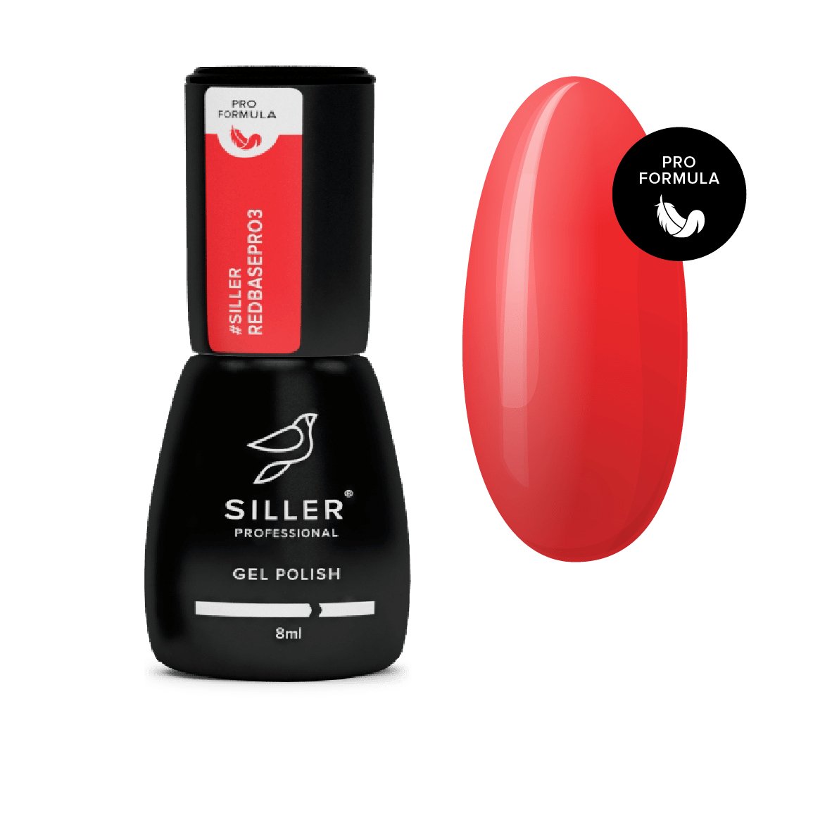 Siller Red Base PRO №3 8ml - www.texasnailstore.com