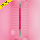 STALEKS PRO UNIQ 10 TYPE 1 GUMMY MANICURE PUSHER WITH SILICONE HANDLE WIDE ROUNDED PUSHER + NARROW ROUNDED PUSHER PQ-10/1 - www.texasnailstore.com