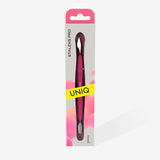STALEKS PRO UNIQ 10 TYPE 3 GUMMY MANICURE PUSHER WITH SILICONE HANDLE NARROW ROUNDED PUSHER + HATCHET PQ-10/3 - www.texasnailstore.com