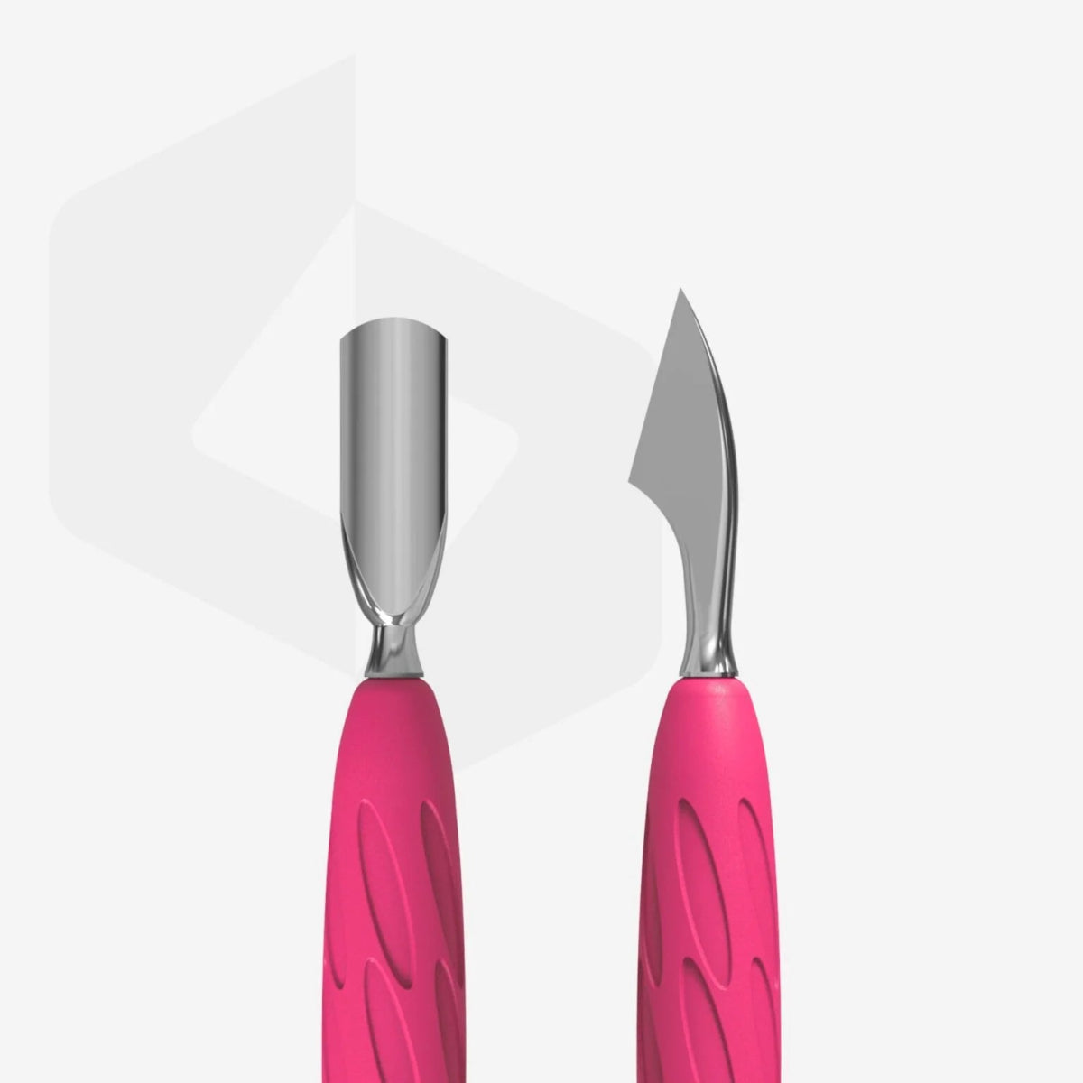 STALEKS PRO UNIQ 10 TYPE 3 GUMMY MANICURE PUSHER WITH SILICONE HANDLE NARROW ROUNDED PUSHER + HATCHET PQ-10/3 - www.texasnailstore.com