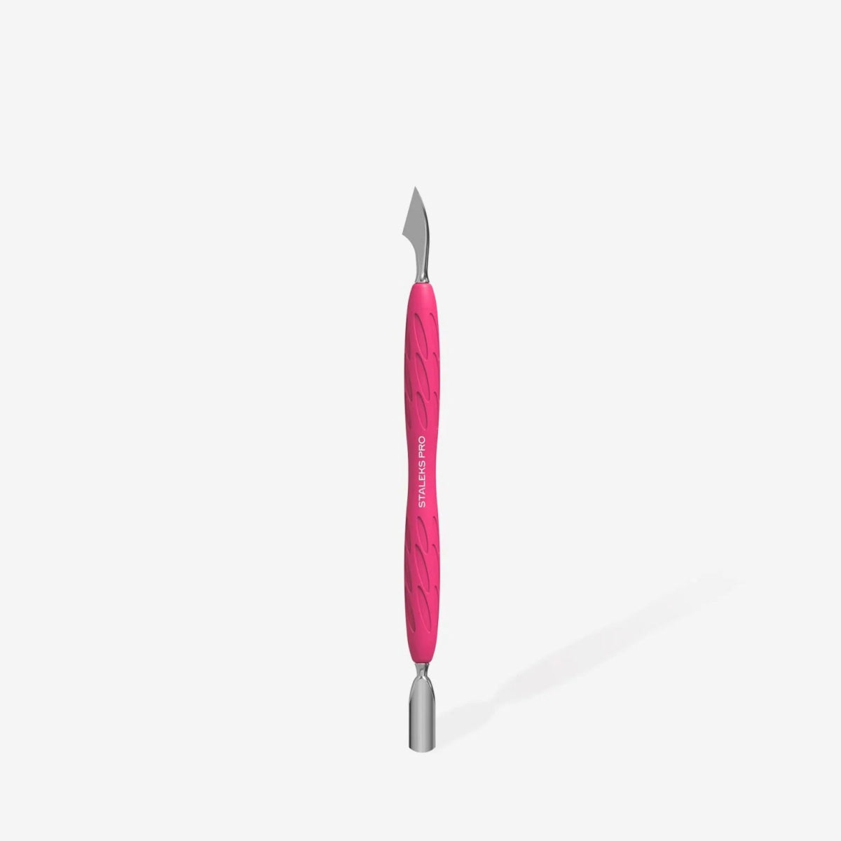 STALEKS PRO UNIQ 10 TYPE 3 GUMMY MANICURE PUSHER WITH SILICONE HANDLE NARROW ROUNDED PUSHER + HATCHET PQ-10/3 - www.texasnailstore.com