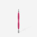 STALEKS PRO UNIQ 10 TYPE 5 GUMMY MANICURE PUSHER WITH SILICONE HANDLE NARROW ROUNDED PUSHER + WIDE BLADE PQ-10/5 - www.texasnailstore.com