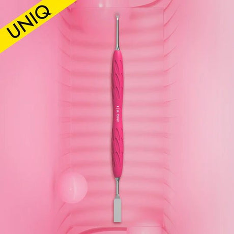STALEKS PRO UNIQ 11 TYPE 1 GUMMY MANICURE PUSHER WITH SILICONE HANDLE FLAT STRAIGHT PUSHER + RING PQ-11/1 - www.texasnailstore.com