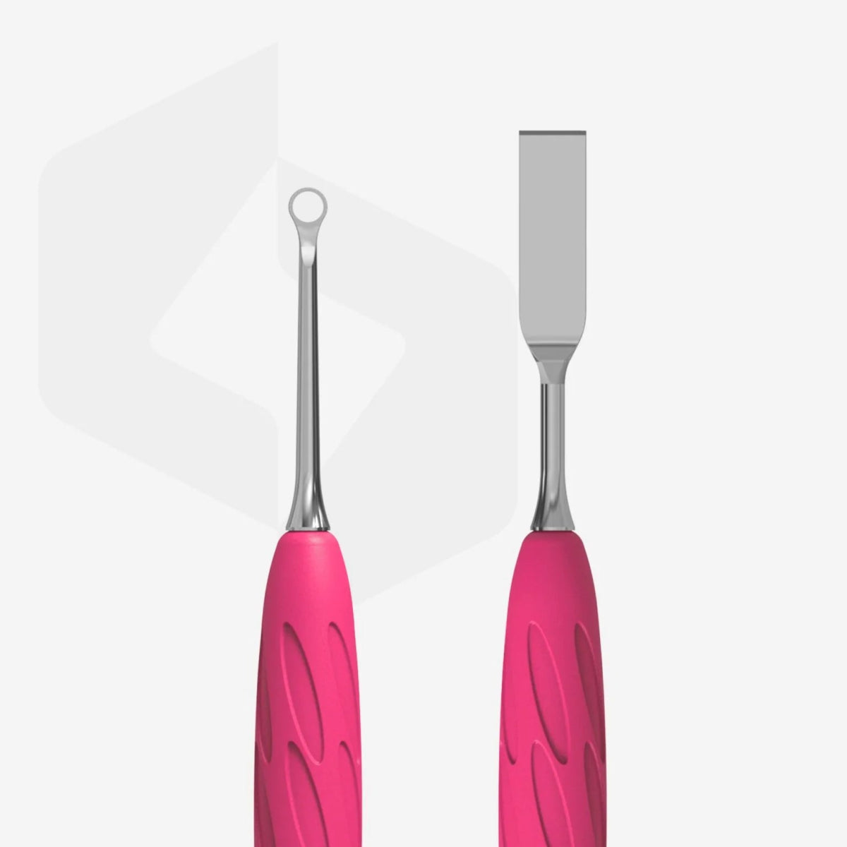 STALEKS PRO UNIQ 11 TYPE 1 GUMMY MANICURE PUSHER WITH SILICONE HANDLE FLAT STRAIGHT PUSHER + RING PQ-11/1 - www.texasnailstore.com