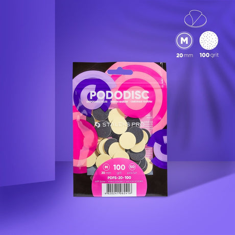 Disposable files for pedicure disc on a soft base PODODISC M 100 GRIT (50 pcs) - www.texasnailstore.com