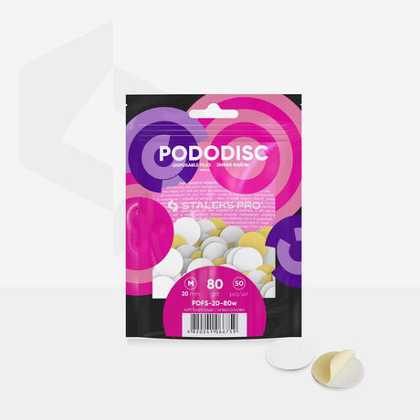 Disposable files for pedicure disc on a soft base PODODISC M 80 GRIT (50 pcs) - www.texasnailstore.com