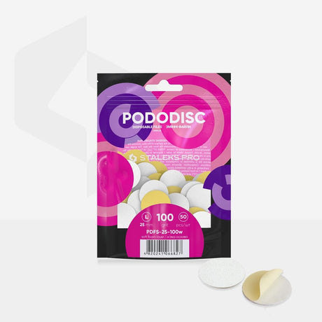 Disposable files on a soft base for pedicure disc PODODISC STALEKS PRO L 100 grit (50 pcs) - www.texasnailstore.com