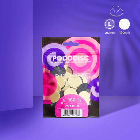Disposable files on a soft base for pedicure disc PODODISC STALEKS PRO L 180 grit (50 pcs) - www.texasnailstore.com