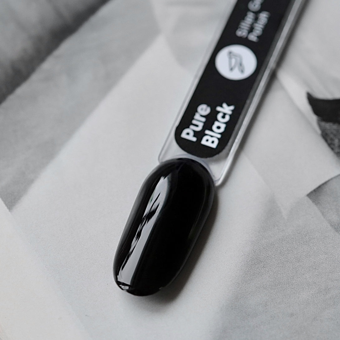 Siller Gel Polish PURE BLACK (8ml) - www.texasnailstore.com