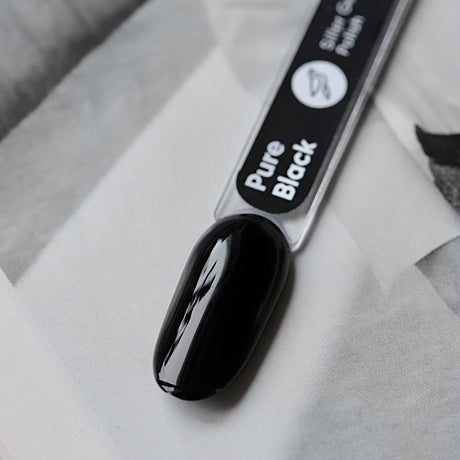 Siller Gel Polish PURE BLACK (8ml) - www.texasnailstore.com