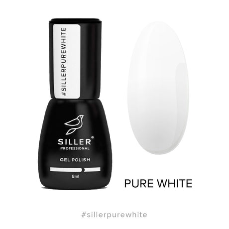 Siller Gel Polish Pure White 8ml - www.texasnailstore.com