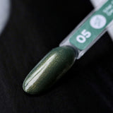 Siller Gold Shine №5 green with gold microsparkle (8ml) - www.texasnailstore.com