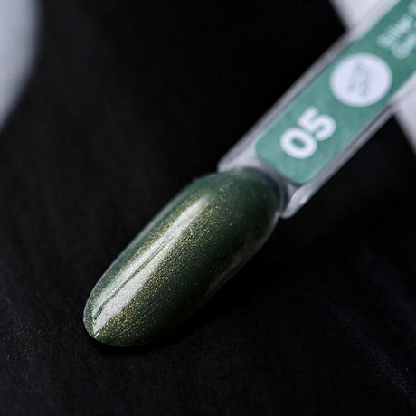Siller Gold Shine №5 green with gold microsparkle (8ml) - www.texasnailstore.com