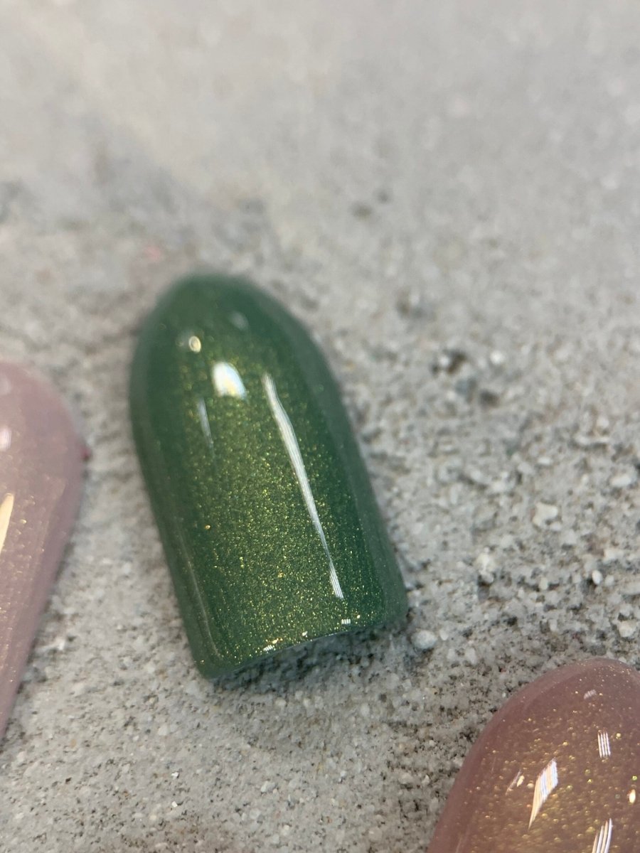 Siller Gold Shine №5 green with gold microsparkle (8ml) - www.texasnailstore.com