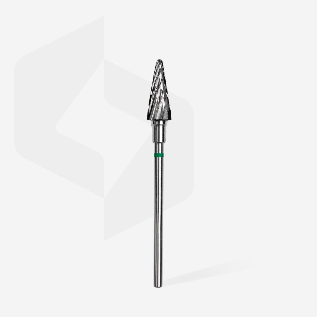 STALEKS Carbide nail drill bit, “cone” green, head diameter 6 mm / working part 14 mm - www.texasnailstore.com