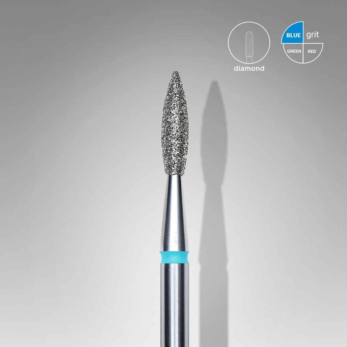Staleks diamond nail drill bit "flame" blue 2.1 mm - www.texasnailstore.com