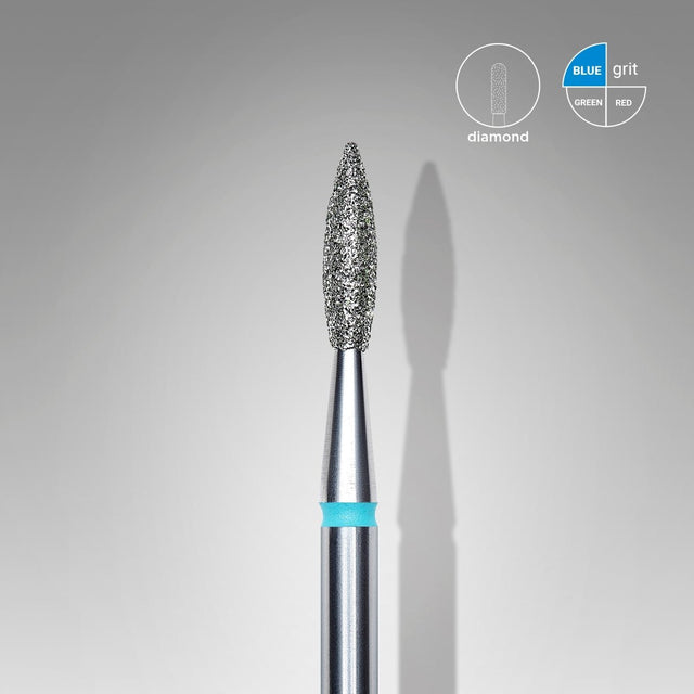 Staleks diamond nail drill bit "flame" blue 2.1 mm - www.texasnailstore.com