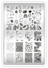 Taki Da 25 large stamping plate with demo card - www.texasnailstore.com